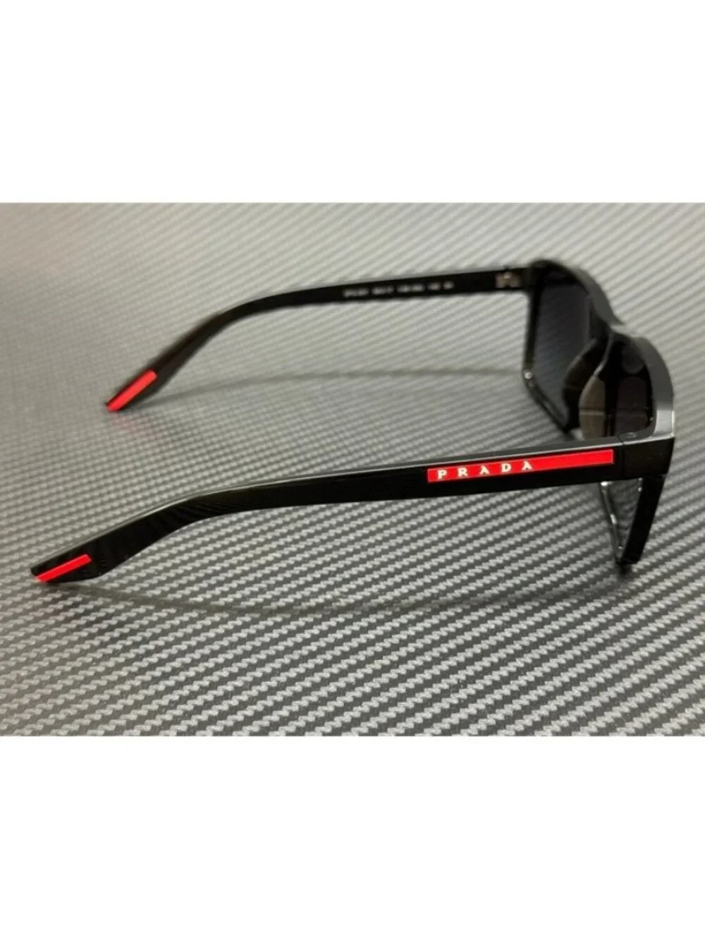 New Prada Linea Rossa Men Shiny Black Sunglasses 58-17-145